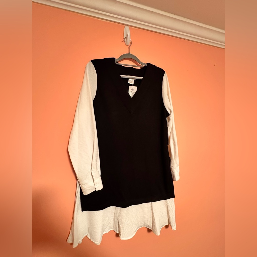 DKNY Monochrome Layered Top